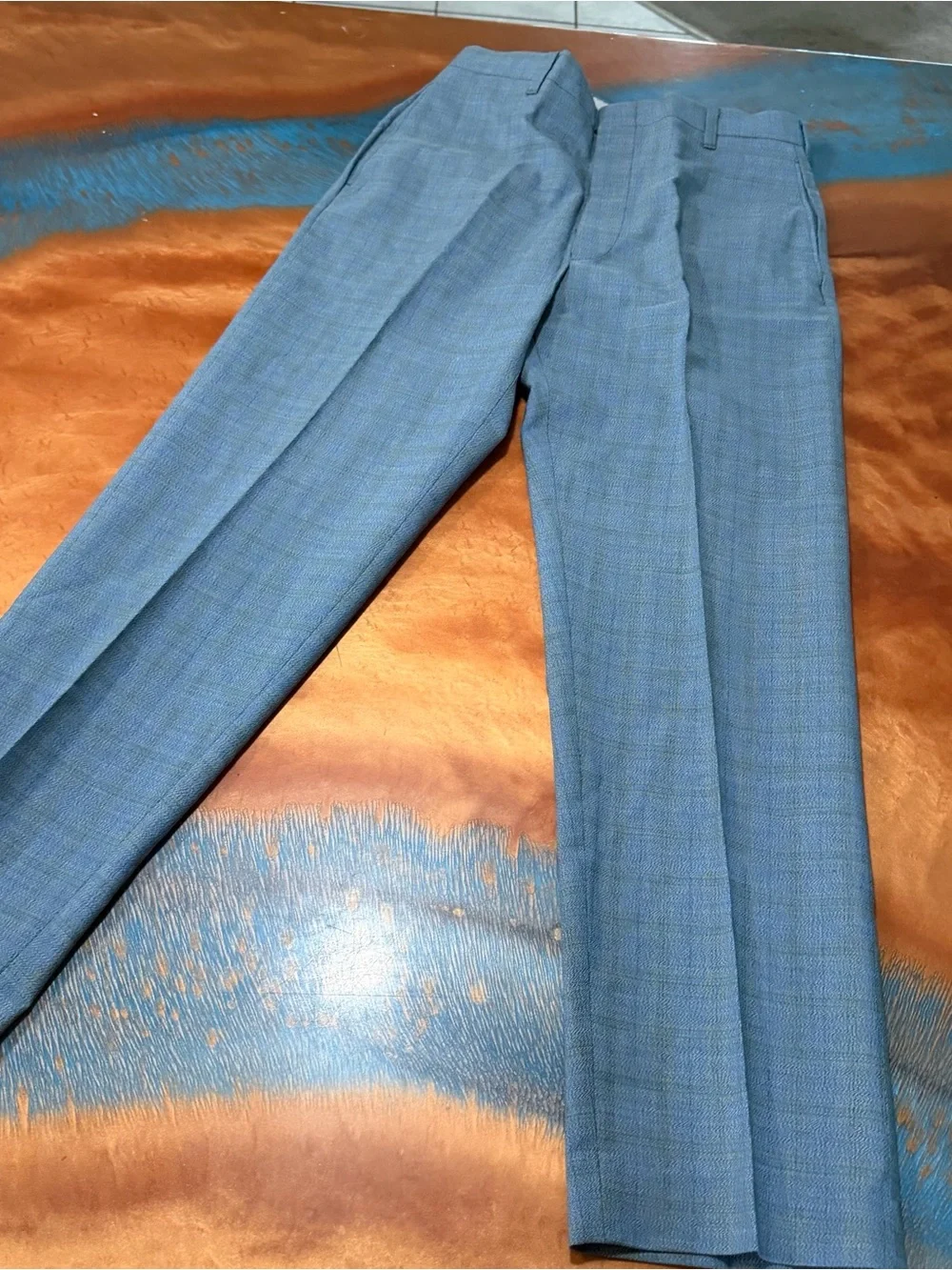Vintage Levi’s Mr Levis Sta prest Blue Plaid slacks 31x28 New deadstock USA